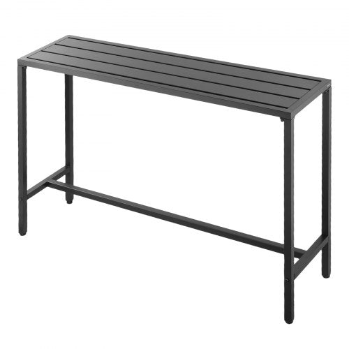 Outdoor Bar Table 55 x 15 in Patio Bar Table Waterproof Top Sturdy Metal