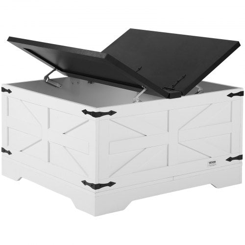 315 Farmhouse Coffee Table Hinged Square Coffee Table with Large Storage