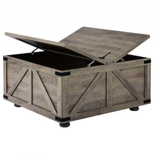 36 Farmhouse Coffee Table Hinged Square Coffee Table with Large Storage