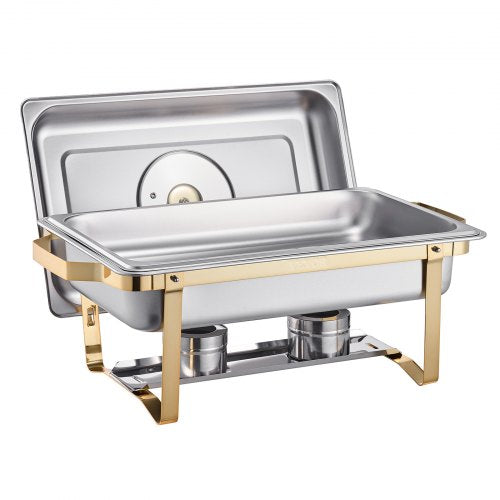 Chafing Dish Buffet Set 8 Qt 4 Pack Stainless Steel Chafer with 4 Full