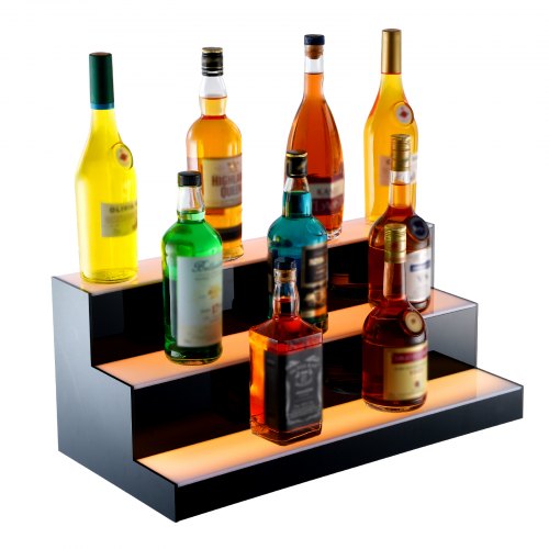 LED Lighted Liquor Bottle Display Bar Shelf RF App Control 24 3Step – 4 FT