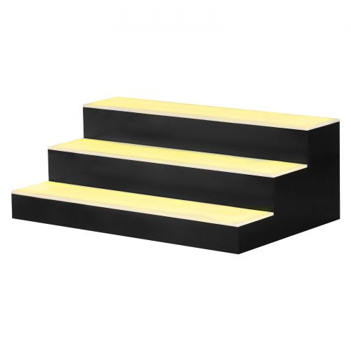 LED Lighted Liquor Bottle Display 3 Tiers 20 Inches Whiskey Rack Supports