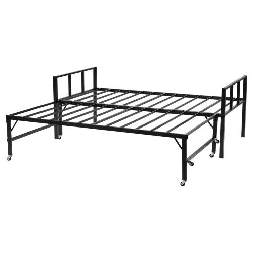 Twin Size Daybed Frame Day Bed With Trundle Heavy Duty Metal Platform Slats