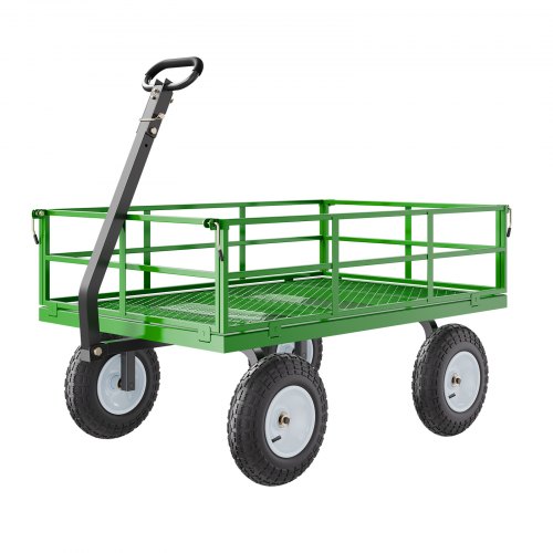 1200 Lbs Steel Garden Cart Heavy Duty Pullable Garden Wagon Yard Cart 2 in 1