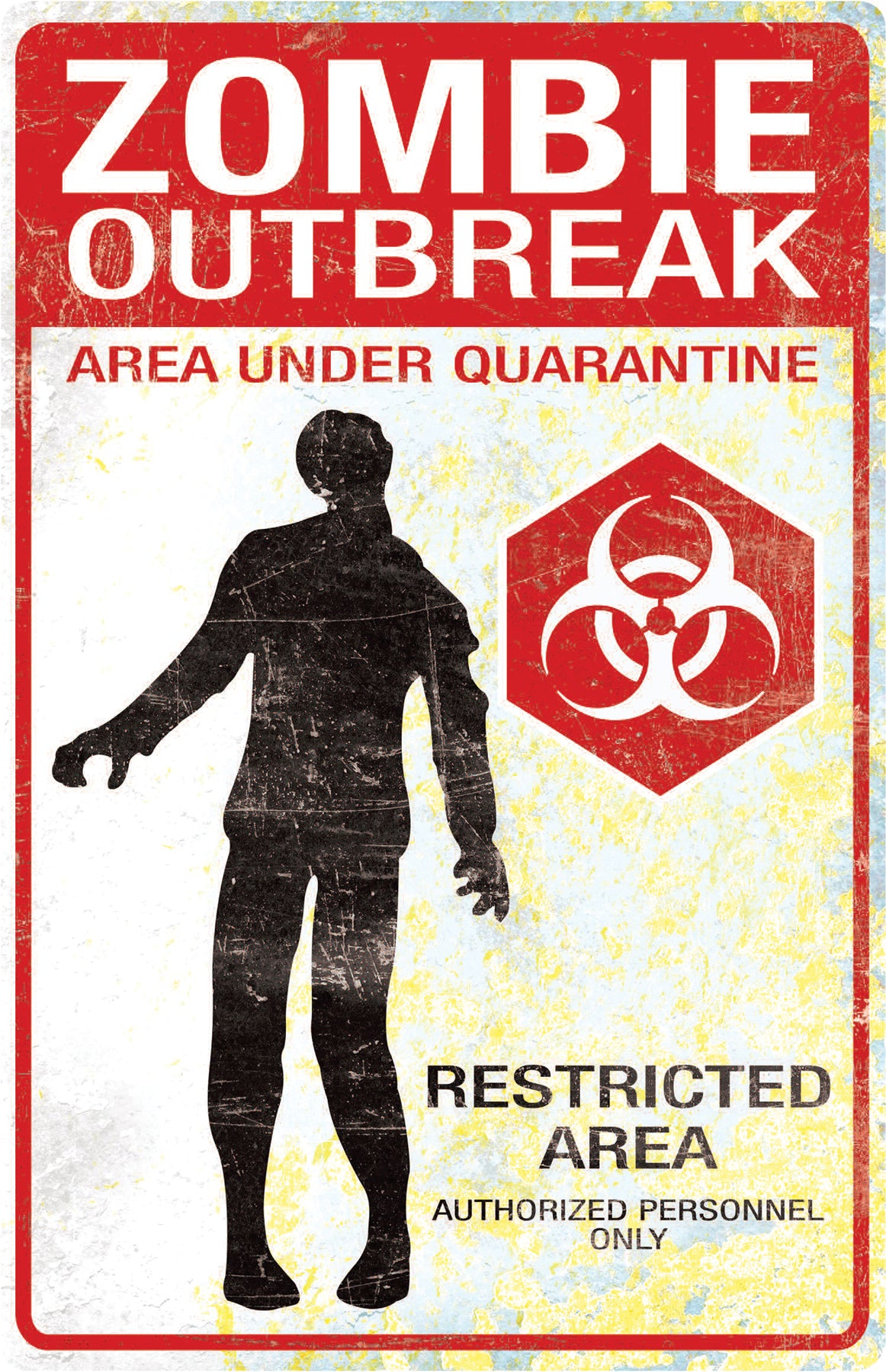Metal Zombie Outbreak Sign | Halloween Decoration