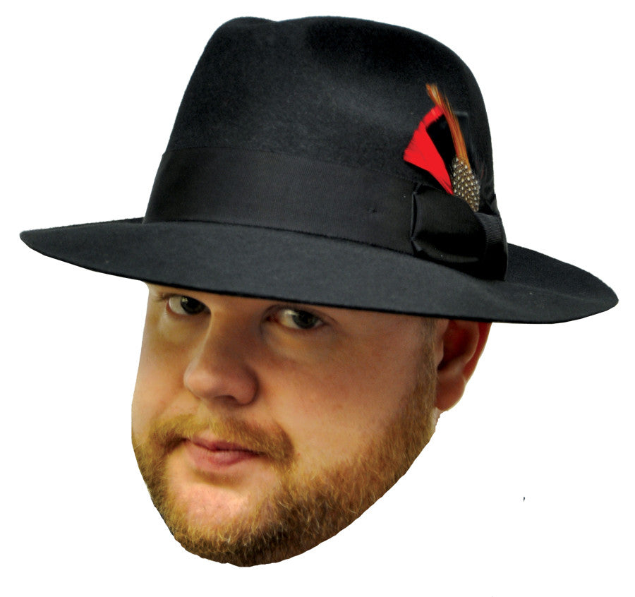 Black Gangster Hat - Medium