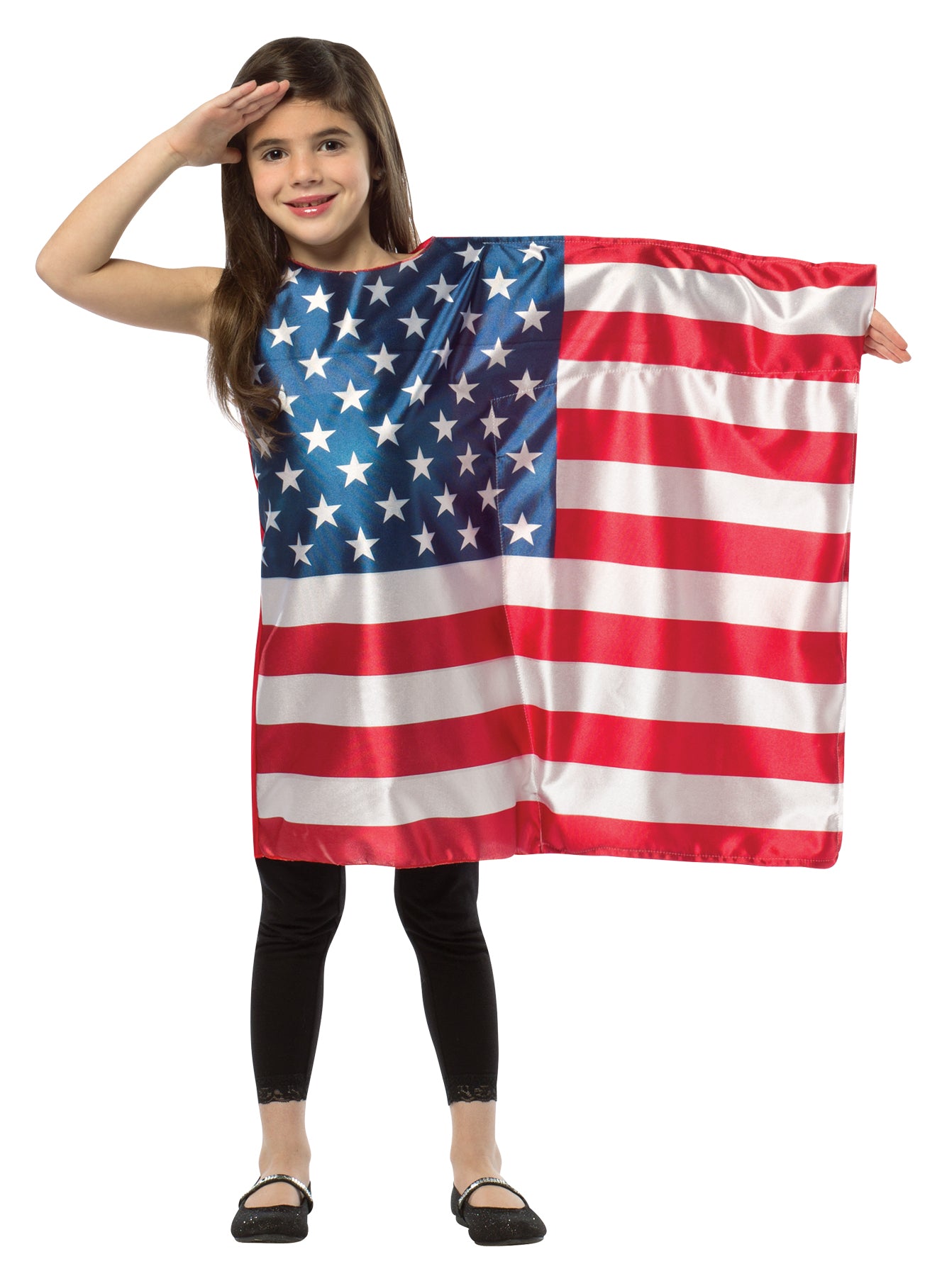 Girls American Flag Dress Costume - Small
