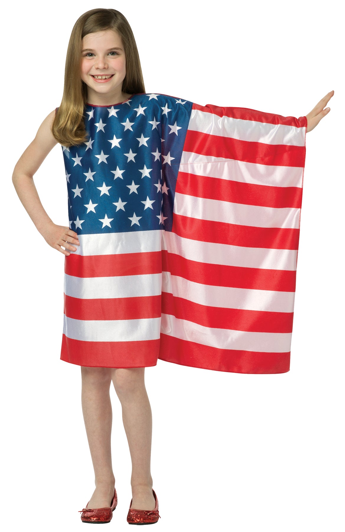 Girls American Flag Dress Costume - Medium