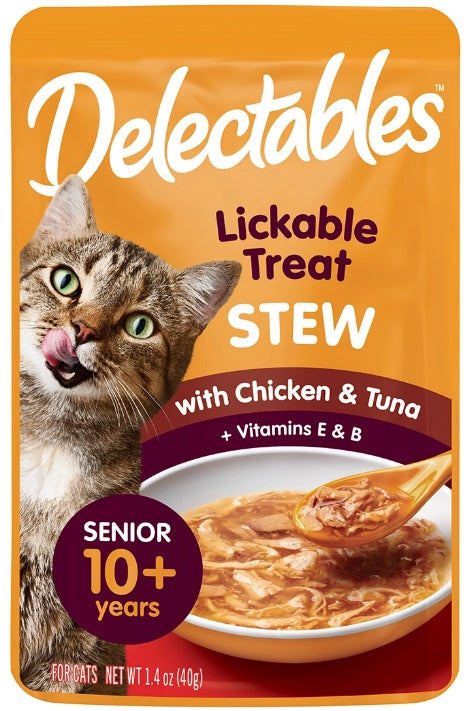 Hartz Delectables Stew Senior Lickable Treat for Cats Chicken and Tuna