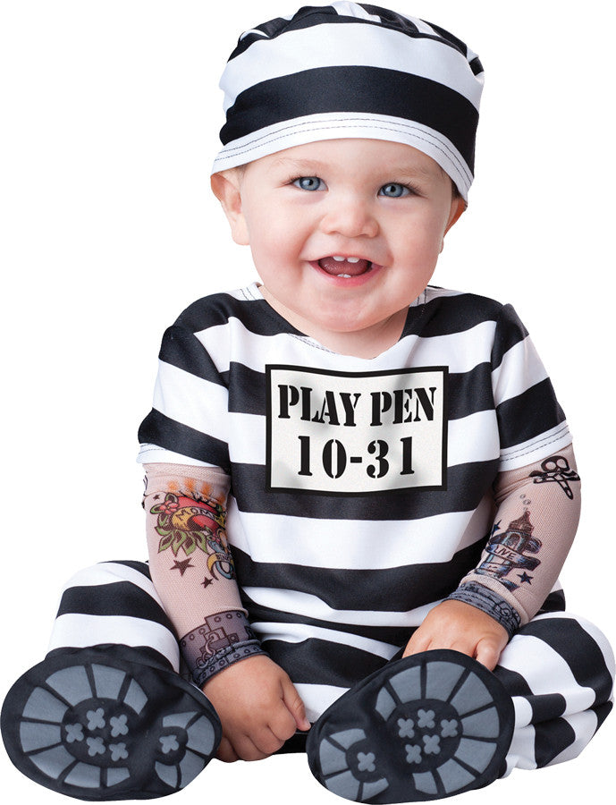 Unisex | Baby Time Out Prison Stripes Costume - 12-18 Months