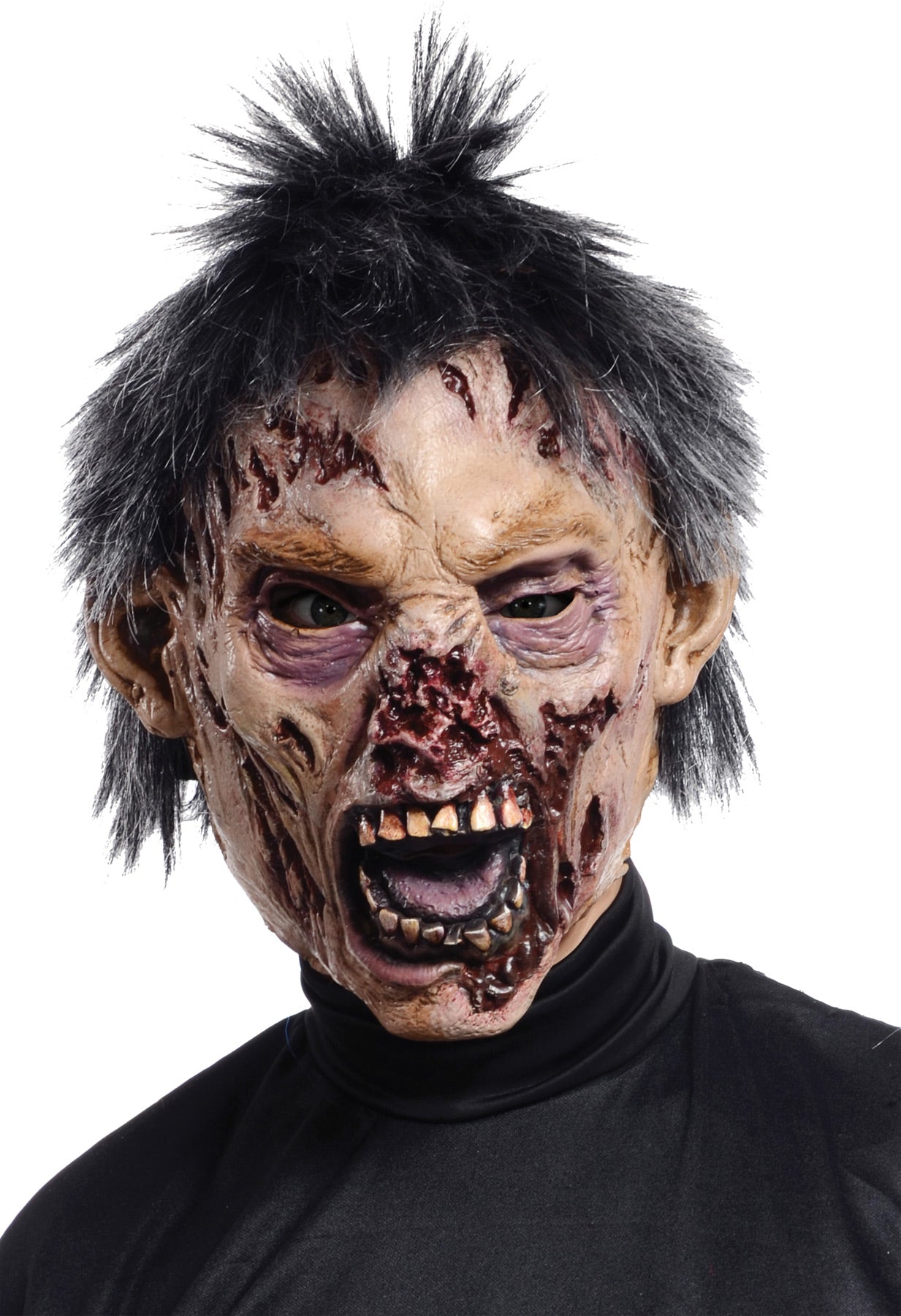 Adults Zombie Mask with Black Hair