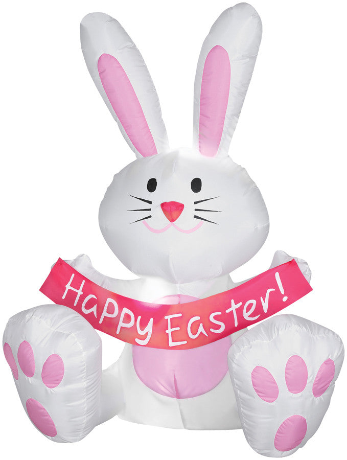 Blow Up Inflatable 4 ft. Happy Easter Bunny Outdoor Yard Decoration | Halloween
