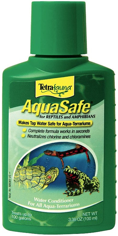 Tetrafauna Aquasafe for Reptiles and Amphibians Makes Tap Water Safe for Aqua-Terrariums