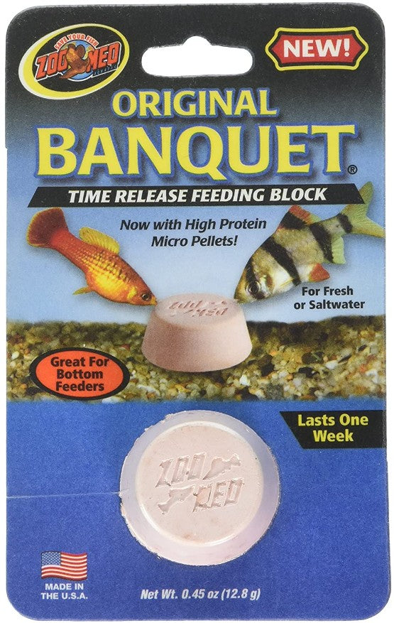 Zoo Med Original Banquet Time Release Feeding Block for Fresh or Saltwater Fish
