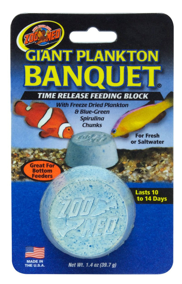 Zoo Med Giant Plankton Banquet Time Release Feeding Block for Fresh and Saltwater Fish
