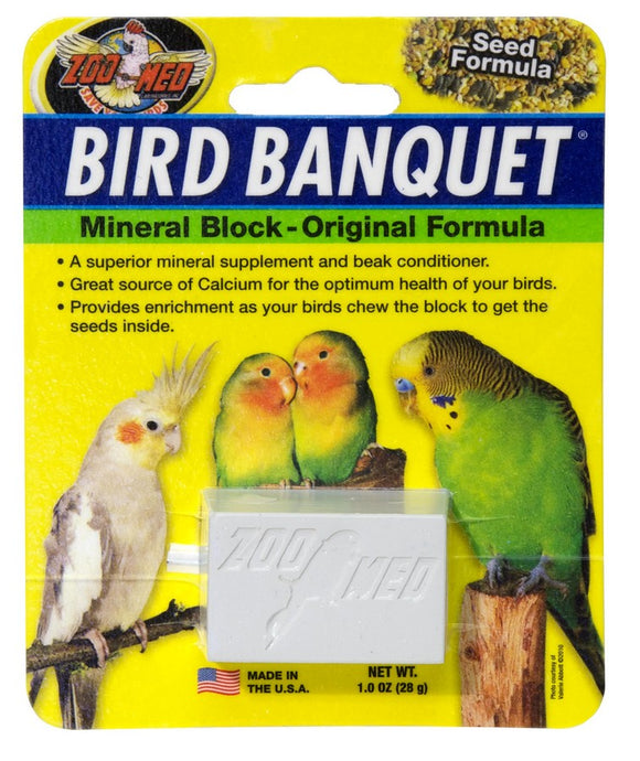 Zoo Med Bird Banquet Mineral Block Original Seed Formula