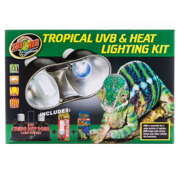 Zoo Med Tropical UVB and Heat Lighting Kit for Reptiles