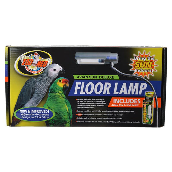 Zoo Med Avian Sun Deluxe Floor Lamp with Avian Sub 5.0 UVB Bulb