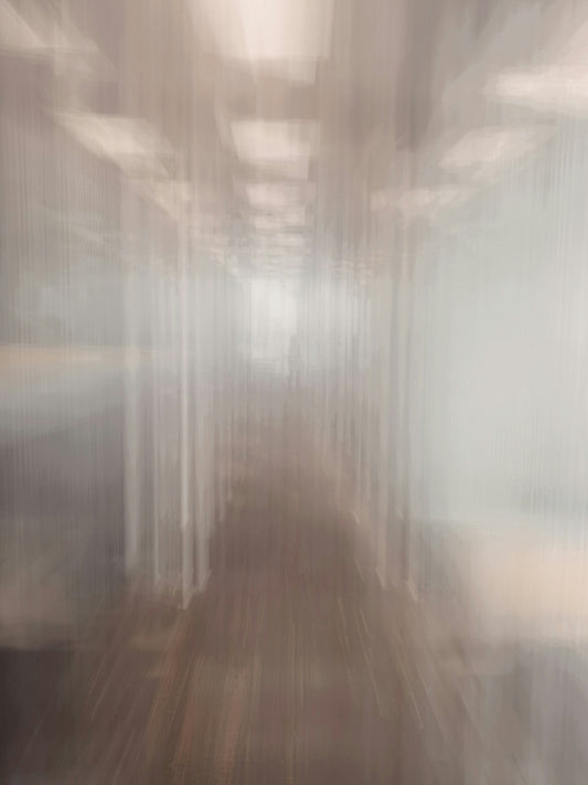 brown wooden parquet floor with white fog