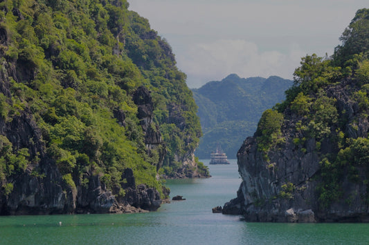 a large body of water surrounded by mountains