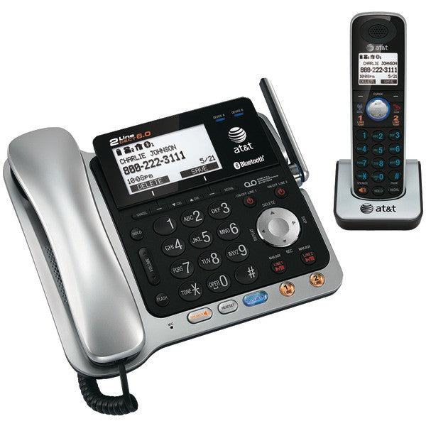 ATT TL86109 DECT 6.0 Connect-to-Cell(TM) 2-Line Corded/Cordless Bluetooth(R) Phone System (Corded Base System & Single Handset )