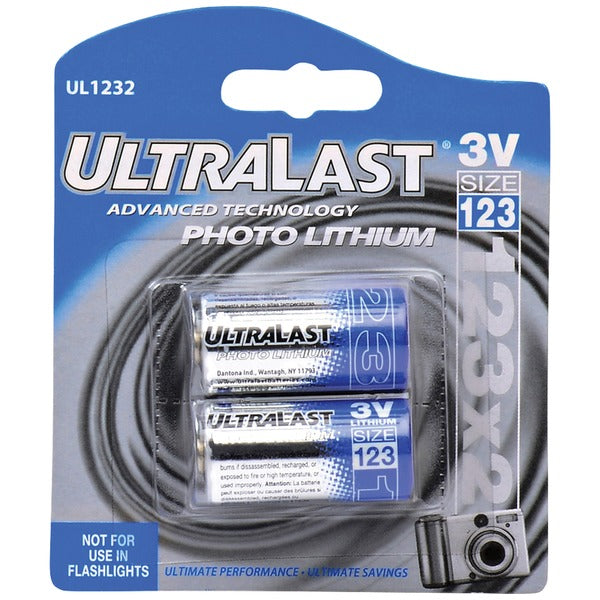 Dantona  UL1232 UL1232 CR123-A 3-Volt Photo Lithium Batteries, 2 pk