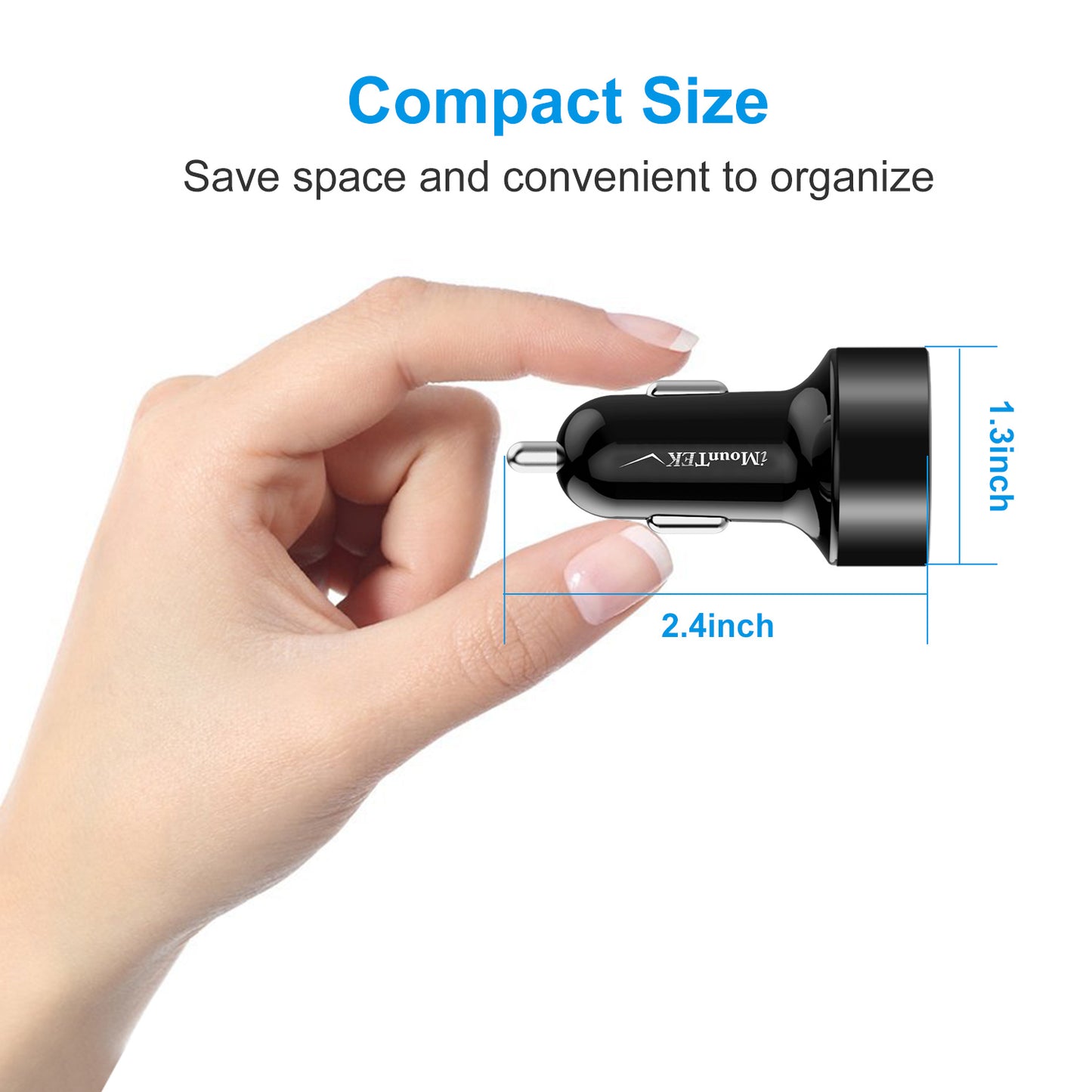 Universal 15W/3.1A Dual USB Car Charger Adapter Aluminum Alloy Fast Car