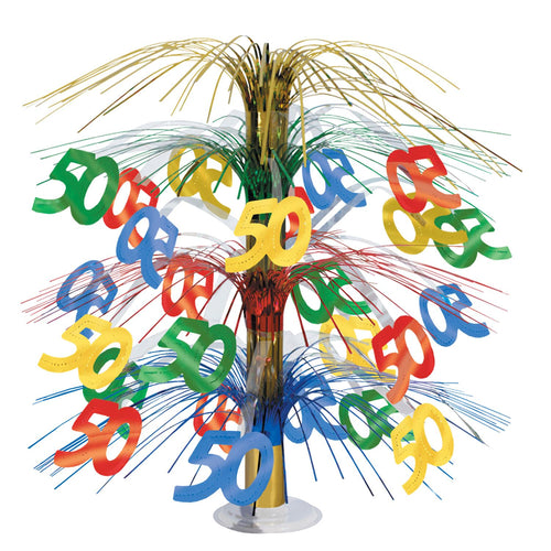 Beistle Multi-Color 50th Cascade Centerpiece - Birthday-Age Specific | Party