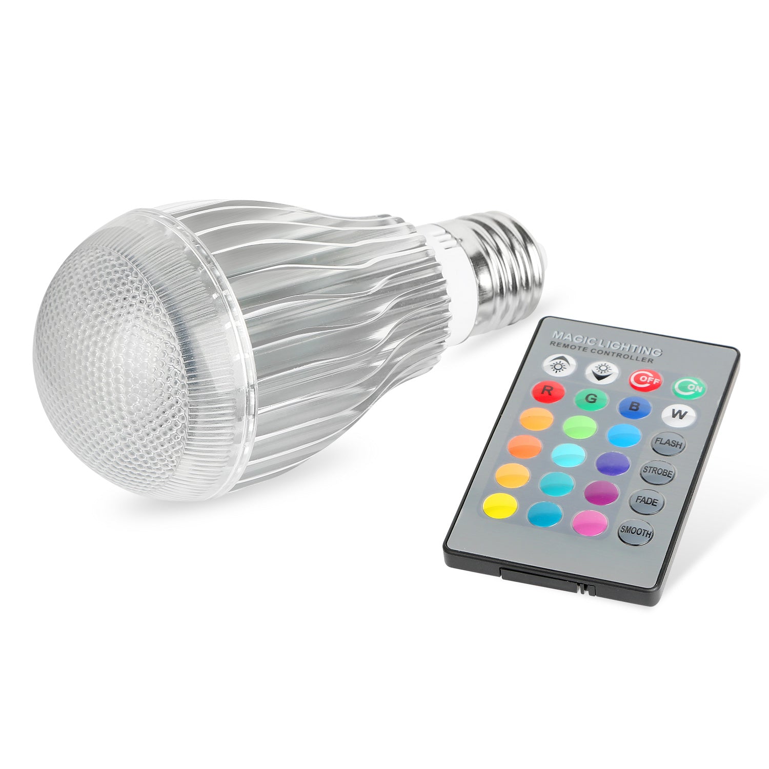 9W LED Light Bulb E27 RGB Lamp Bulb 16 Colors Changable 24-key IR Remote