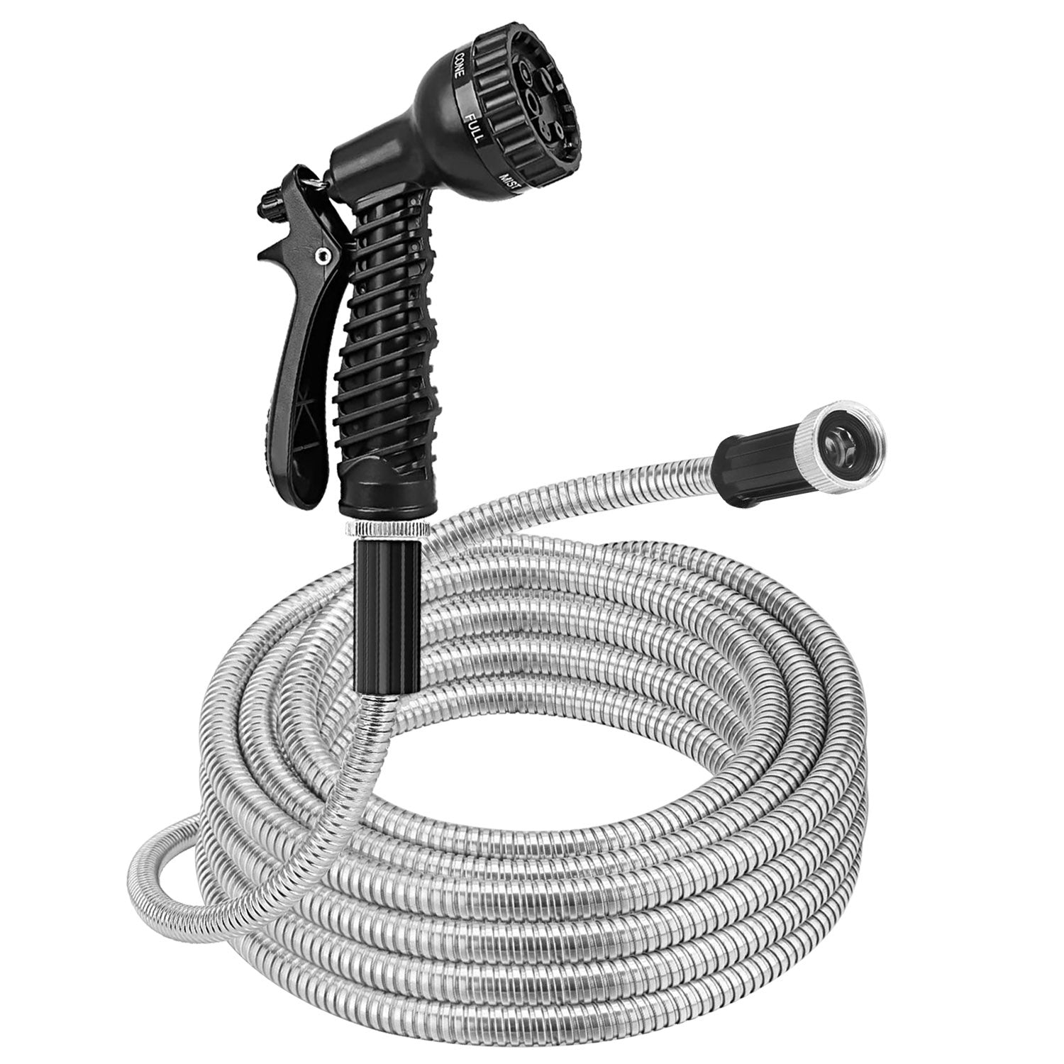 25FT/50FT/100FT Heavy Duty Stainless Steel Garden Hose Garden Watering Kit 9399