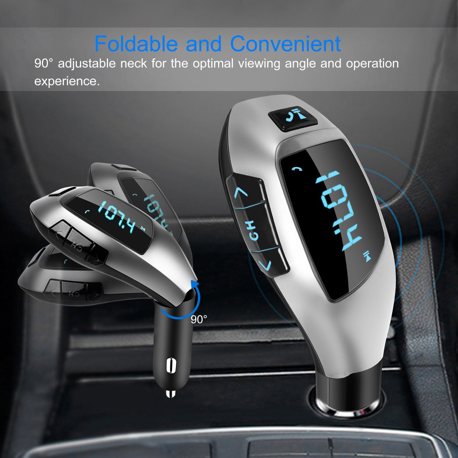 Car FM Wireless Transmitter USB Charge Hands-free Call MP3 Player Supports U