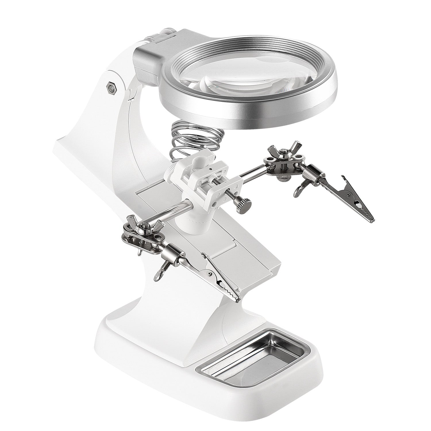 LED Light Helping Hands Magnifying Glass 3X/4.5X w/ 360°Adjust Third Hand