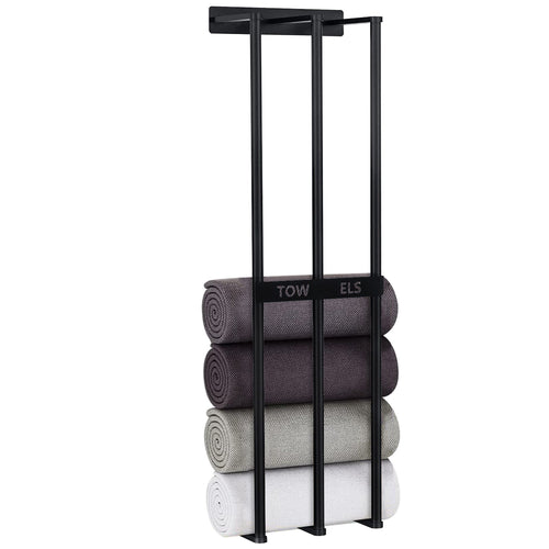 Wall Mounted Towel Rack for Rolled Towels Bathroom Towel Holder Organizer 7460