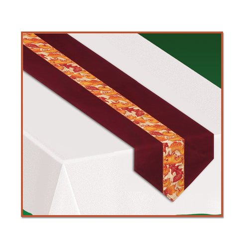Beistle Autumn Fabric Table Runner - Thanksgiving/Fall | Party Supply