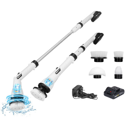 Electric Spin Scrubber Cordless Handheld Rechargeable Cleaning Brush with 4