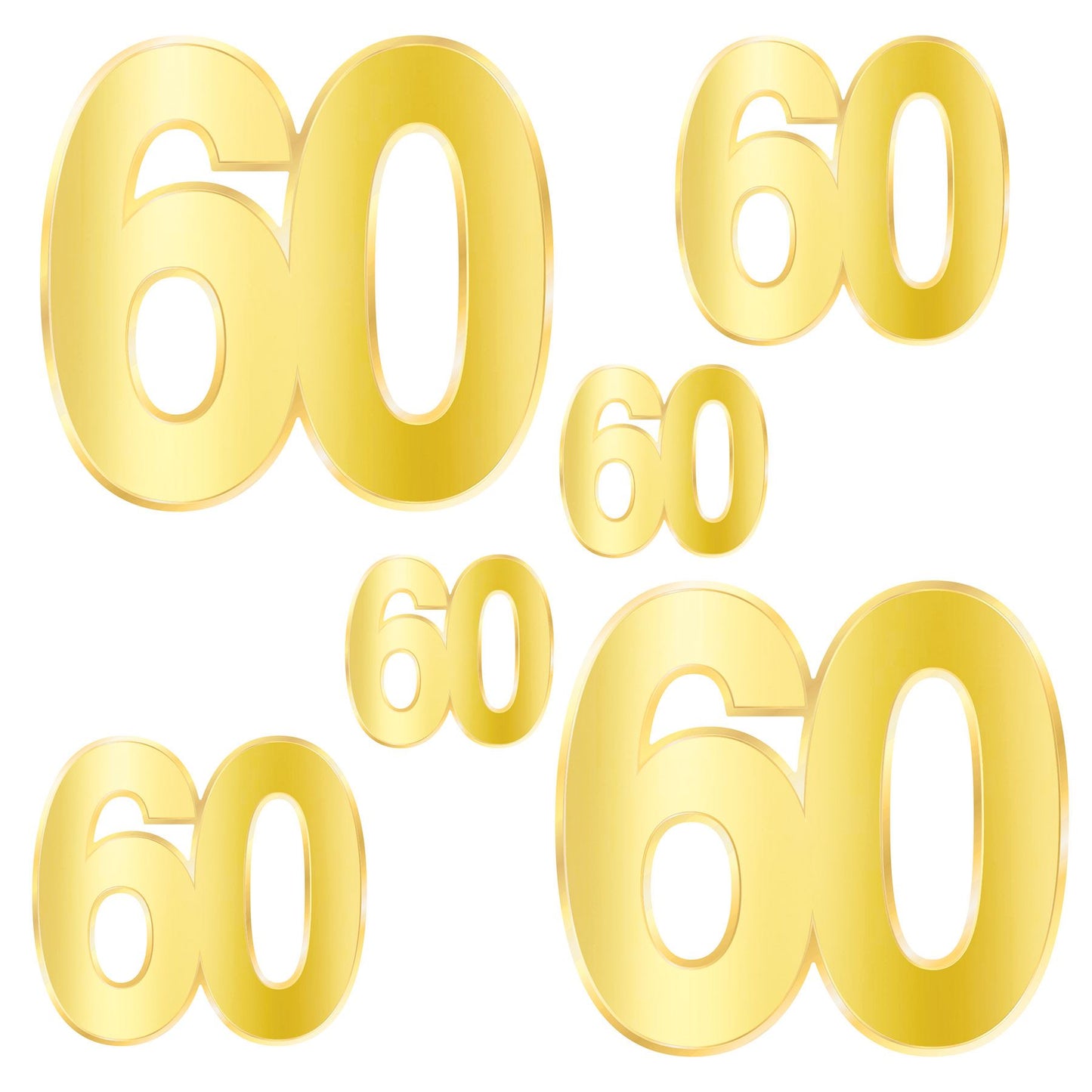 Beistle Foil "60" Birthday Cutouts - Birthday-Age Specific | Party Supply
