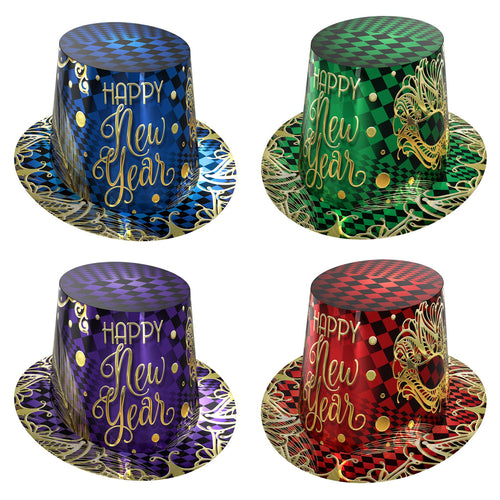 Beistle Midnight Masquerade Hi-Hats - New Years | Party Supply | Decoration