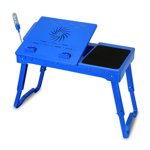 Foldable Laptop Table Bed Notebook Desk w/Cooling Fan Mouse Board LED light 4 x