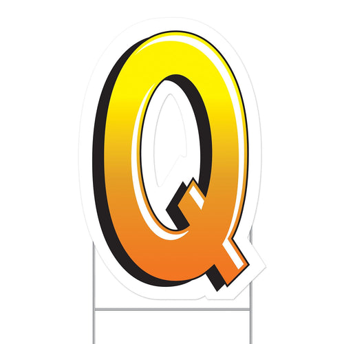 Beistle Plastic "Q" Yard Sign - General Occasion | Party Supply | Decoration