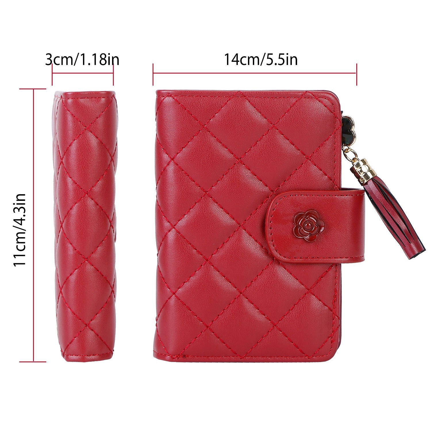 Women Wallet PU Leather Lady Clutch Case Credit Card Holder ID Card Window Coin
