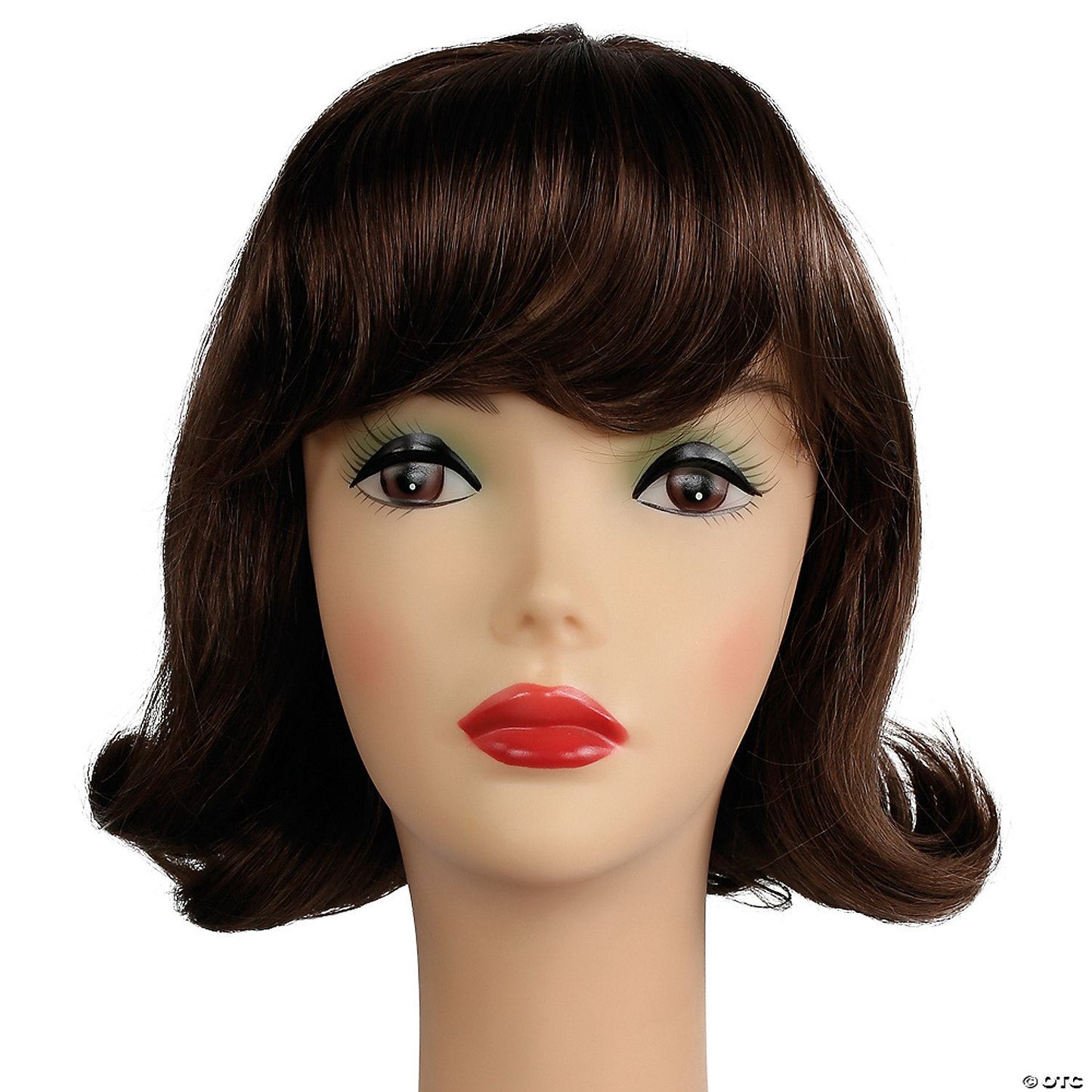Womens Light Brown 60s Short Lucy Flip Wig