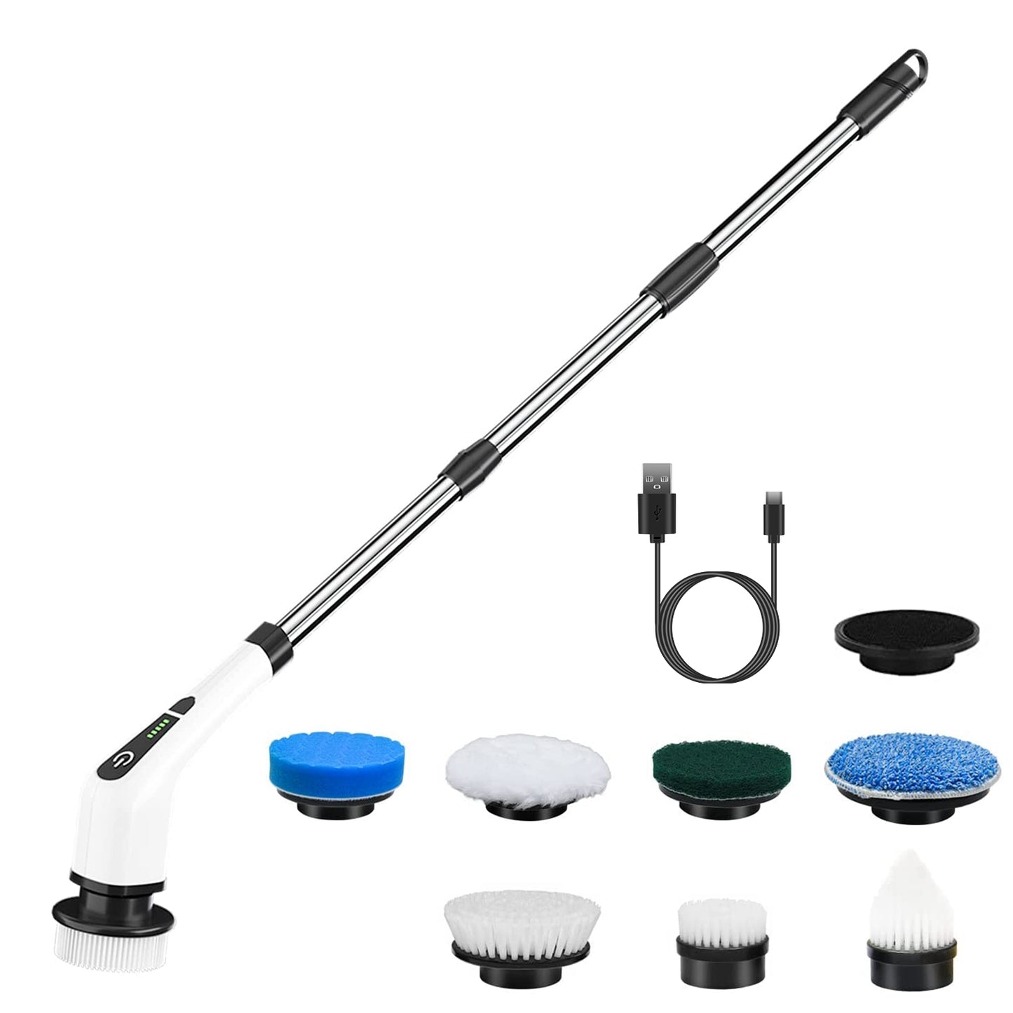 Electric Spin Scrubber Cordless Rechargeable Telescopic Cleaning Brush 8