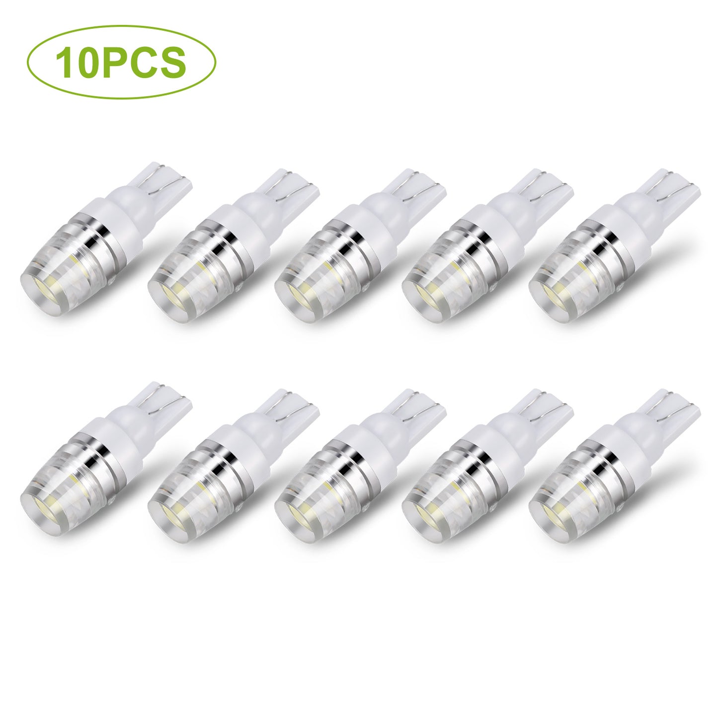 10PCS T10 LED Bulbs 194 LED Lights 12V 1W 5730 Xenon White Wedge Base LED