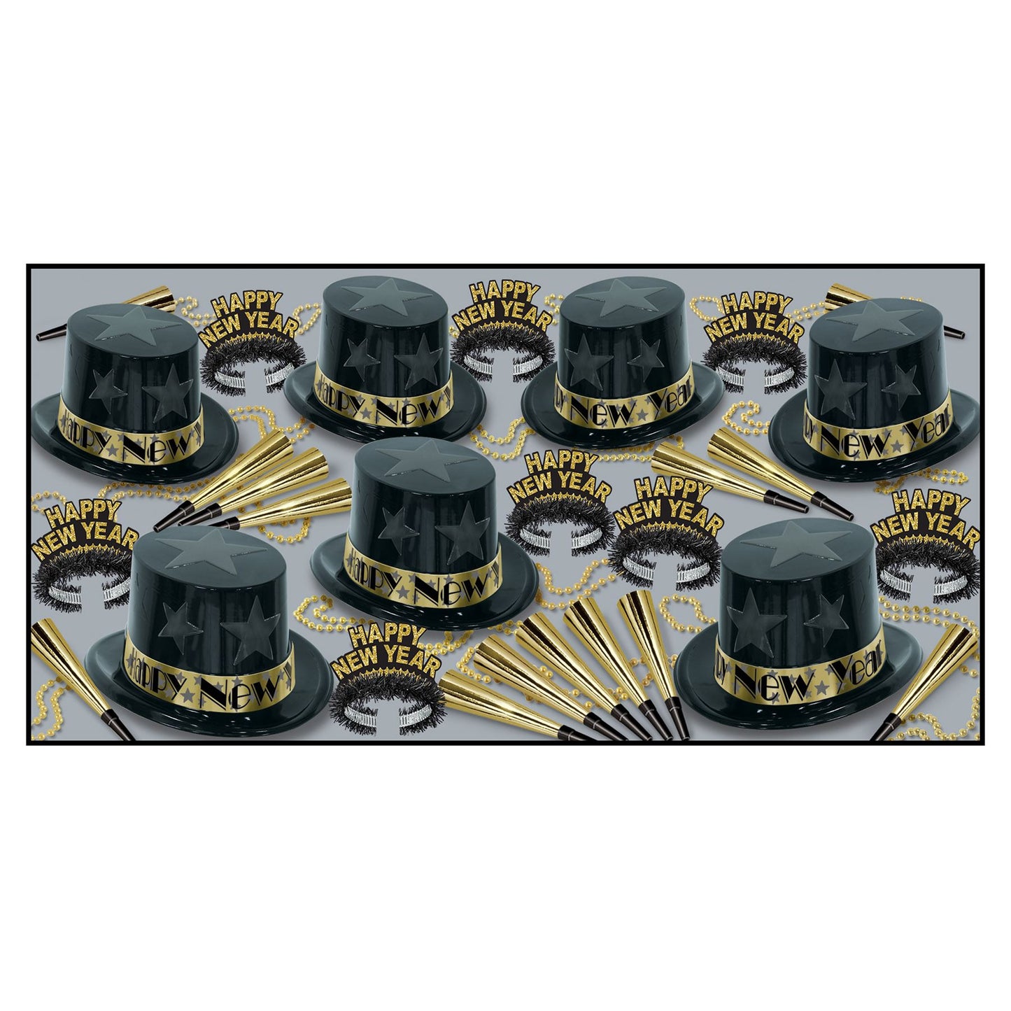 Beistle Gold New Year Star Party Kit for 50 People - New Years | Party Supply