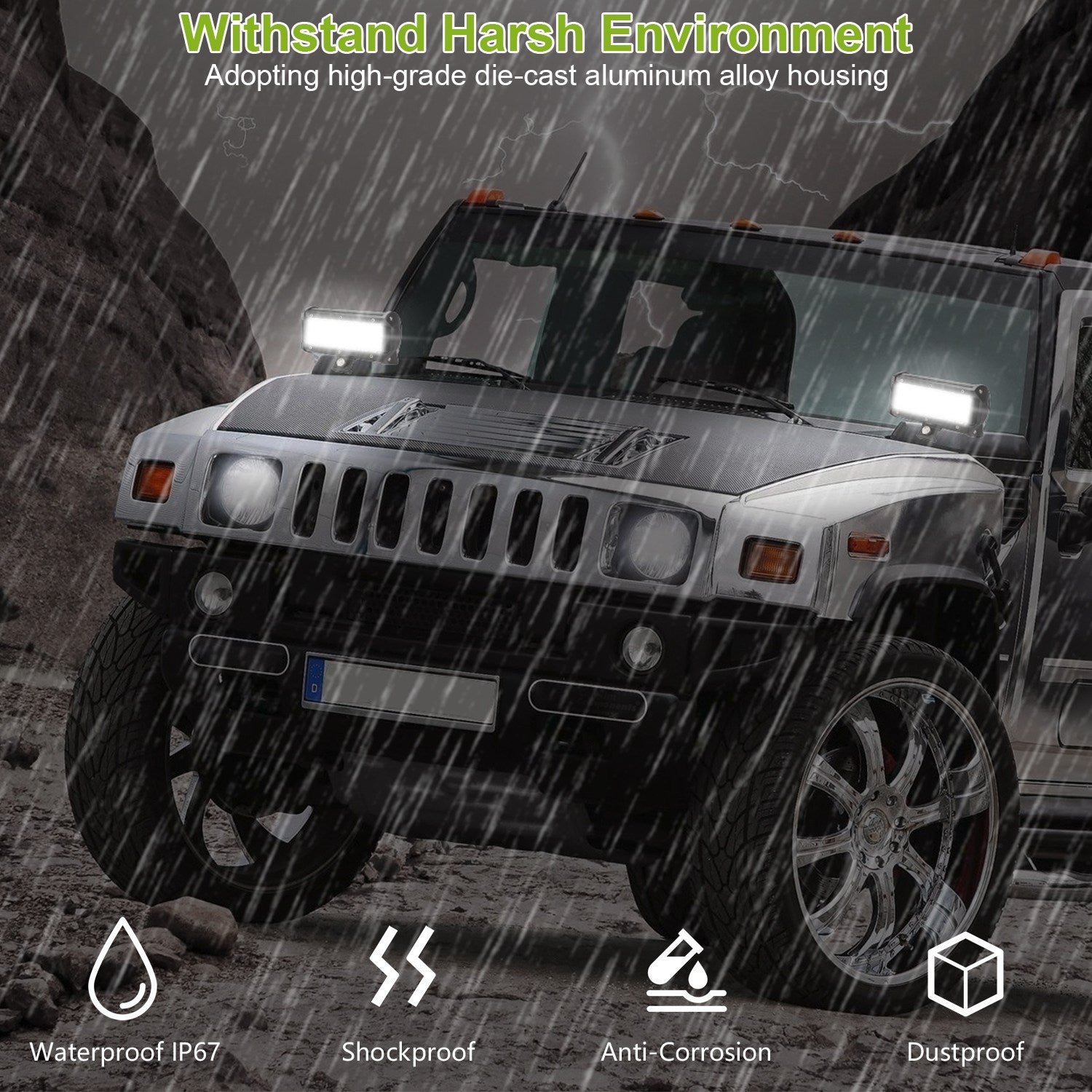7" LED Light Bar 120W 12000LM LED Work Light Pods Offroad Driving Lights IP67