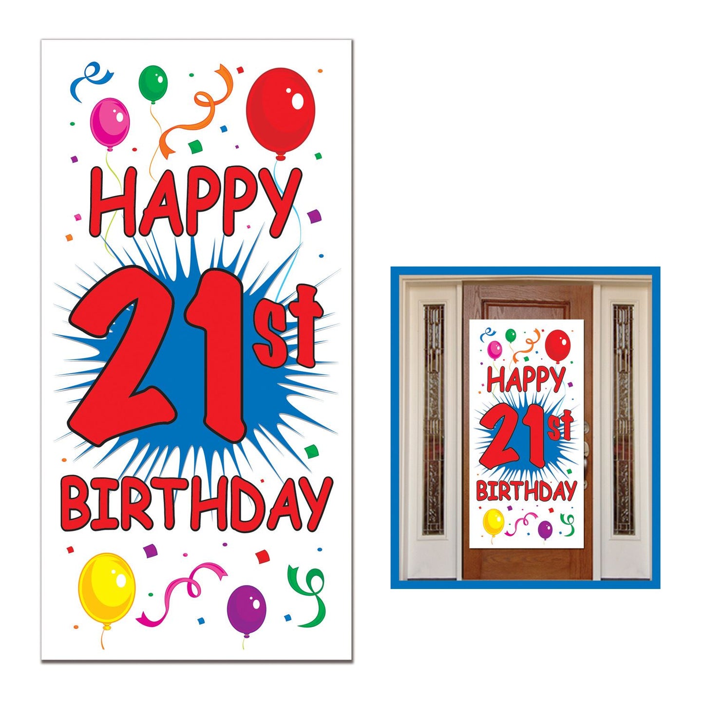 Beistle 21st Birthday Door Cover | Party Supply | Decoration