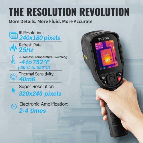 Thermal Imaging Camera 320 x 240 Pixels Super Resolution 25Hz Refresh Rate I