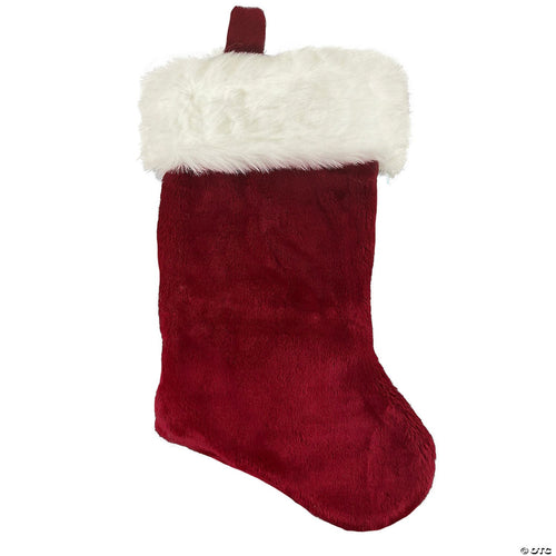 21" Burgundy Santa Christmas Stocking
