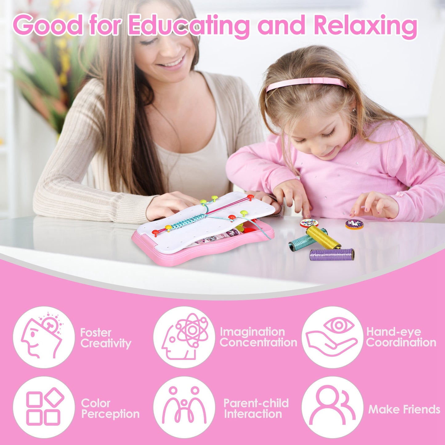 Bracelet Making Kit DIY Arts and Crafts Toys Kids Travel Activity Set Birthday