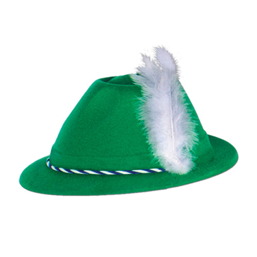 Beistle Green Velour Tyrolean Hat - Oktoberfest | Party Supply | Decoration
